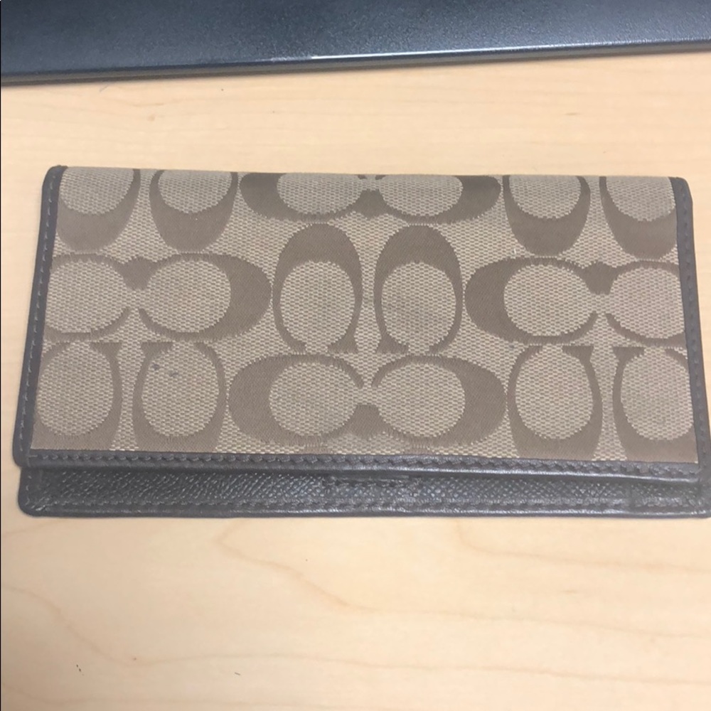 Authentic Coach Check book pouch